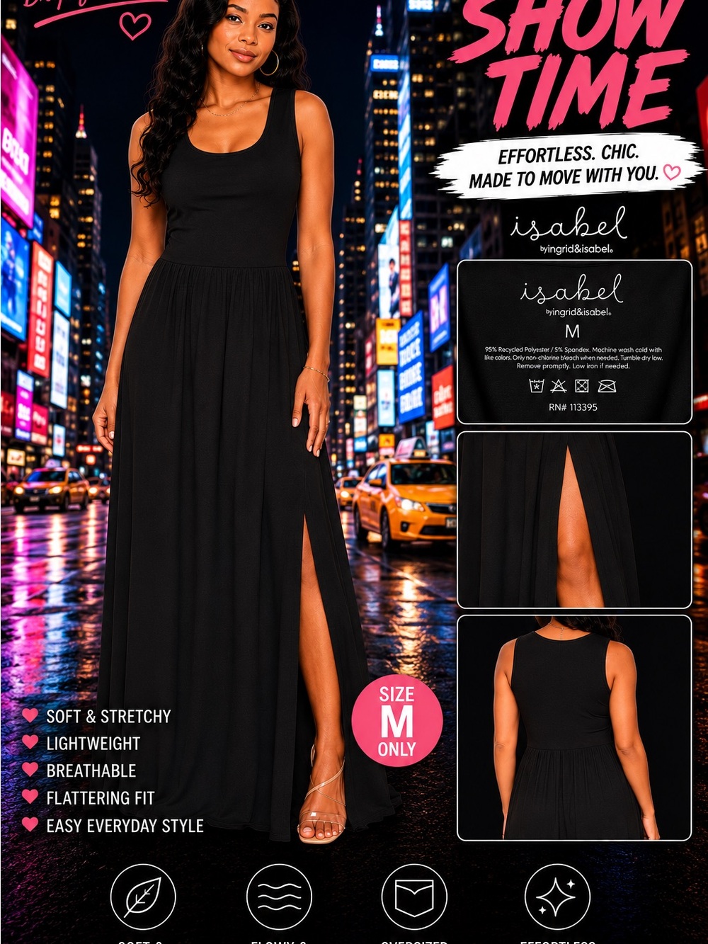 Isabel Black Sleeveless Maxi Dress